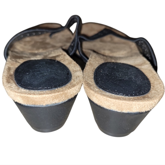 Style & Co women black wedge thong sandals, sz 7 - Picture 4 of 6